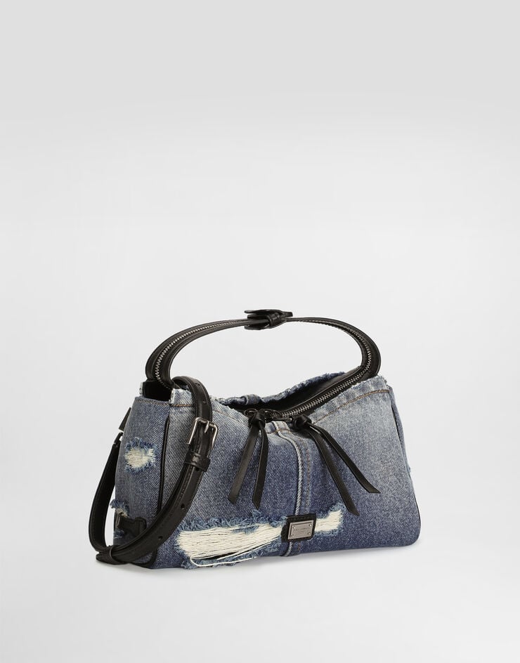 Dolce & Gabbana Borsa a spalla Vittoria in denim patchwork Blu BM2049AY768