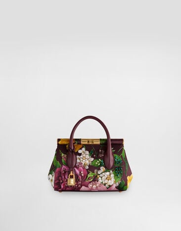 Dolce & Gabbana Rose-print satin day mini Marlene handbag Multicolor BB7744CZ167