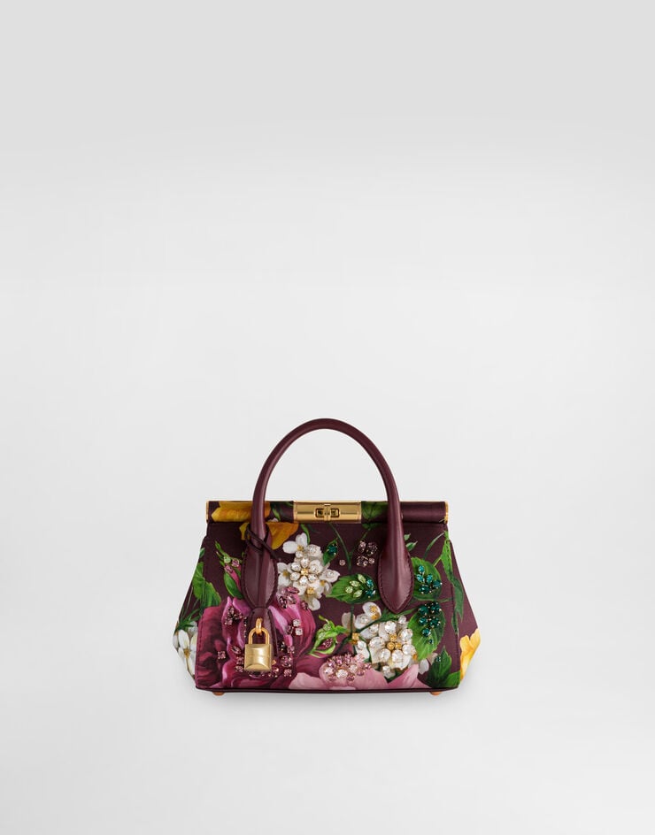 Dolce & Gabbana Rose-print satin day mini Marlene handbag Multicolor BB7744CZ167