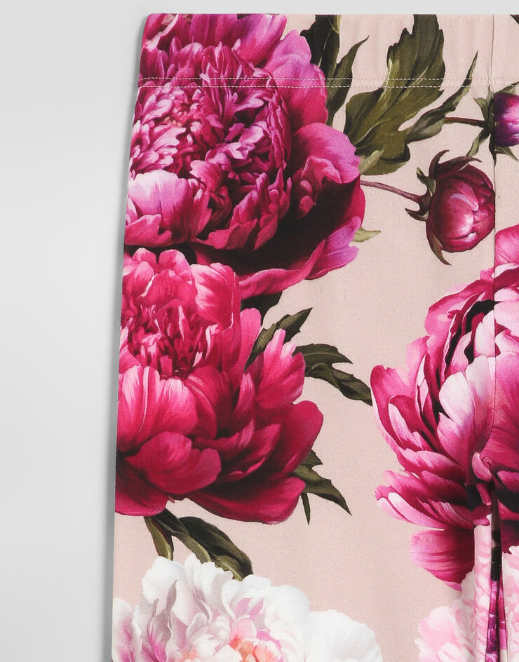 Dolce & Gabbana Leggings en interlock con estampado de peonías Multicolor L5JPB7G7QZU