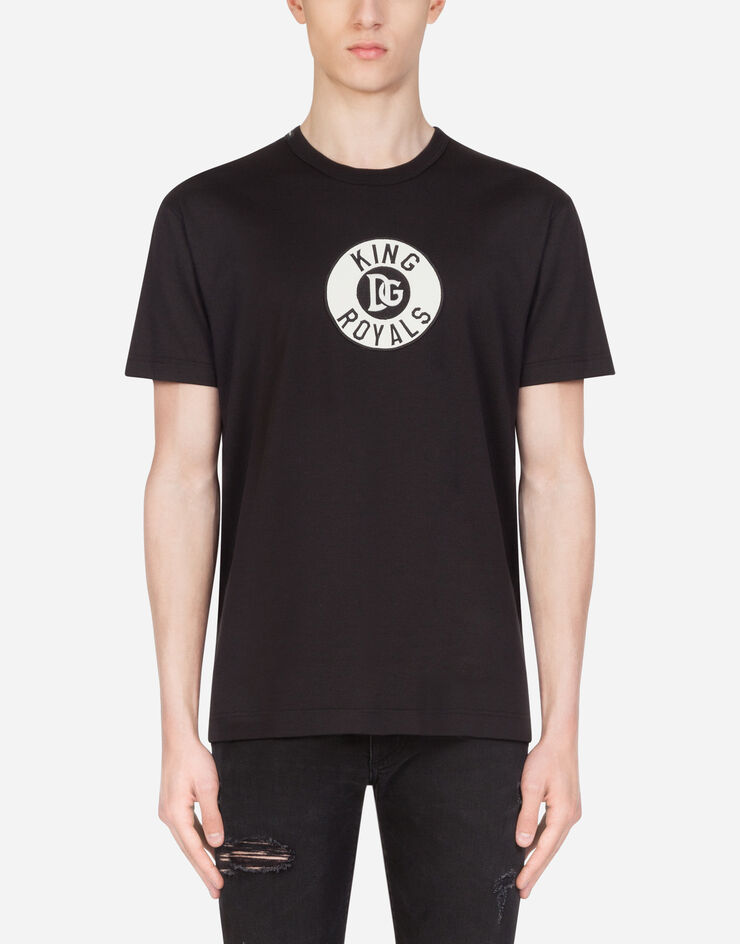Dolce & Gabbana Cotton t-shirt with patch NERO G8KBAZG7VKU