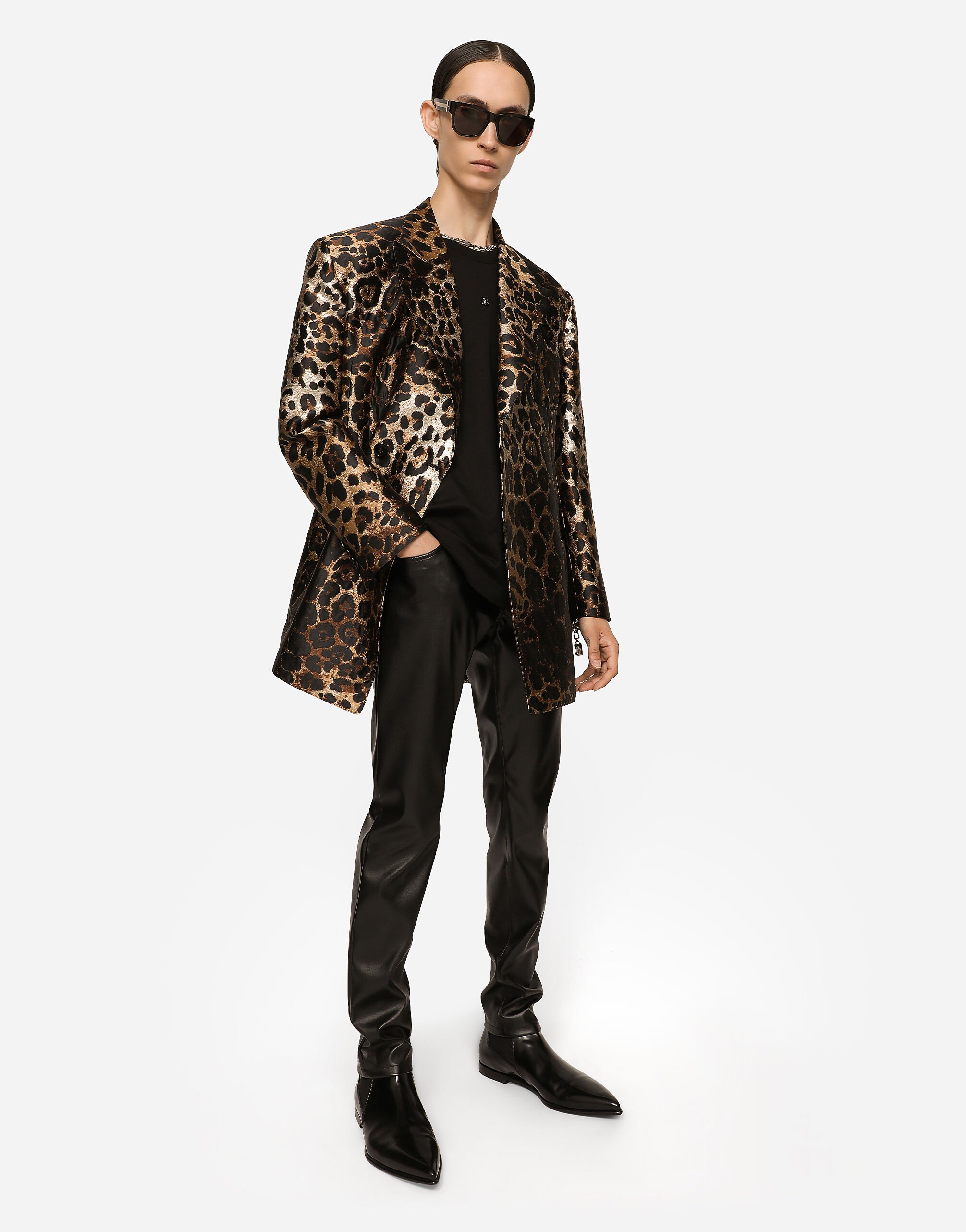Mens leopard print suit jacket on sale