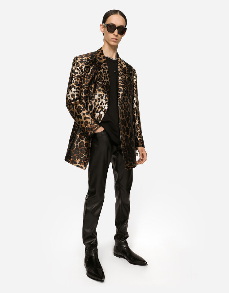 Dolce & Gabbana Leopard-design jacquard jacket Animal Print G2QR2THJMIE