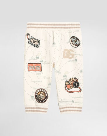 Dolce & Gabbana Oversized fleece trousers with map print Print L1JPJMII7IN