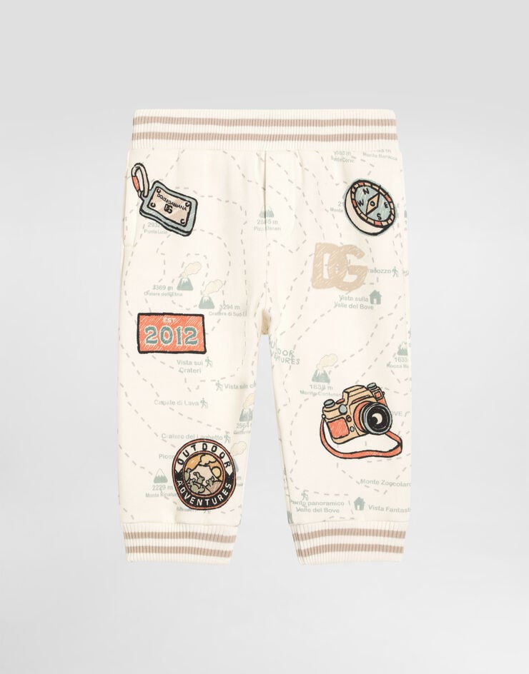 Dolce & Gabbana Oversized fleece trousers with map print Print L1JPJMII7IN
