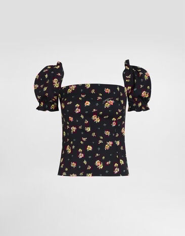 Dolce & Gabbana スモール フラワープリント シャルムーズ トップ Multicolor F7BH9TFSA8F