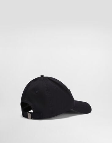 Dolce & Gabbana Cotton baseball cap with branded tag Blue GH590AGK313