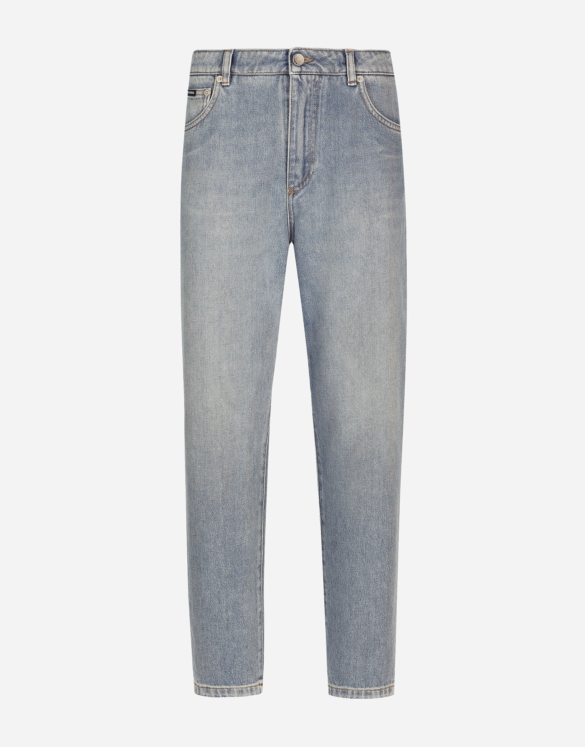 Cotton denim carrot leg jeans in Multicolor for Women Dolce Gabbana