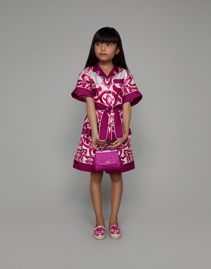 Dolce & Gabbana Shorts in twill stampa maiolica Multicolor L52Q33G7EY5