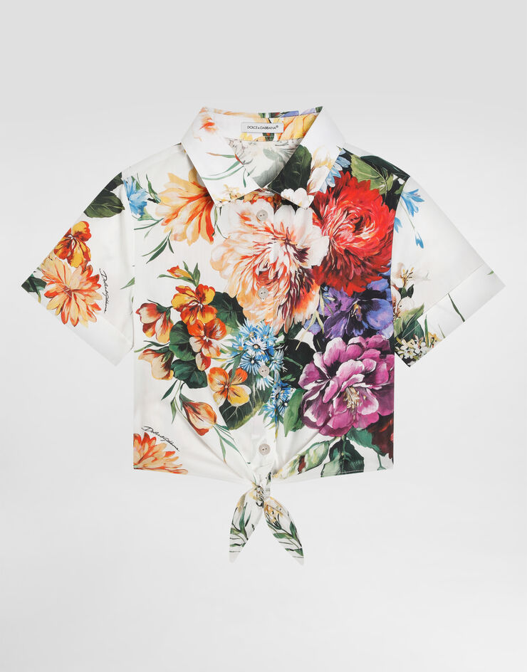 Dolce & Gabbana Bluse aus Popeline mit Blumenprint Drucken L54S05HS5TV