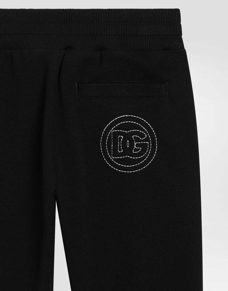 Dolce & Gabbana Fleece jogging pants with DG logo Black L4JPIGG7OSS