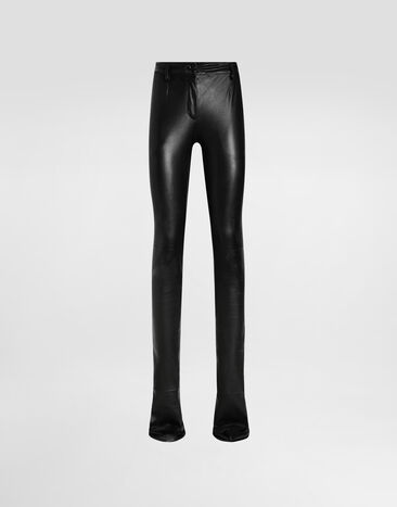 Dolce & Gabbana Stretch nappa leather trousers Black FTDFKLHULYL