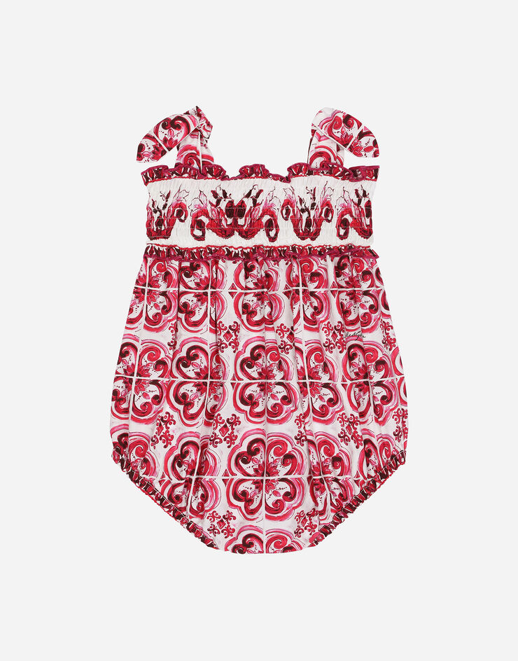 DolceGabbanaSpa Majolica-print poplin romper suit Multicolor L21O84G7EX8