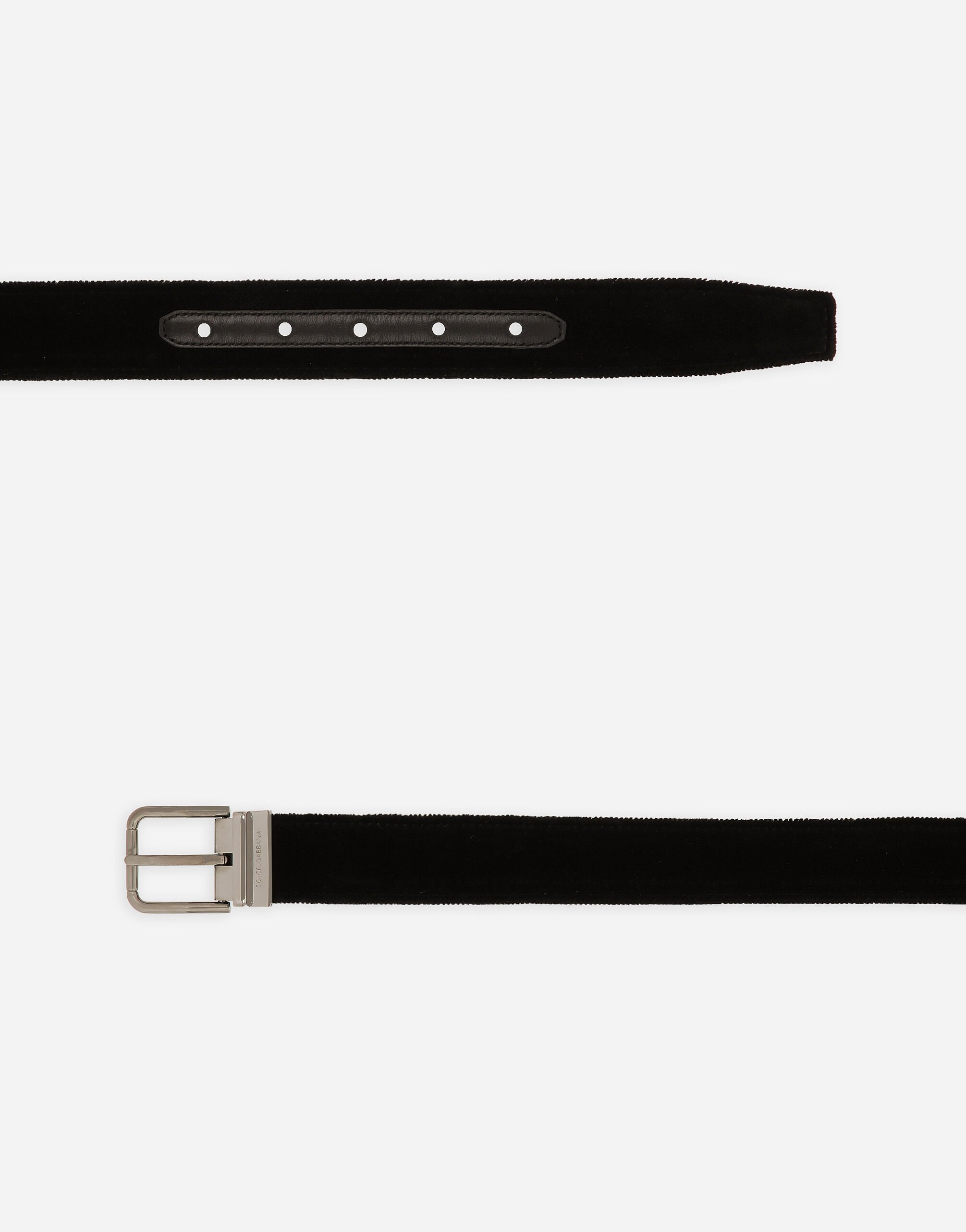 Cotton velvet belt in Black for Men Dolce Gabbana US