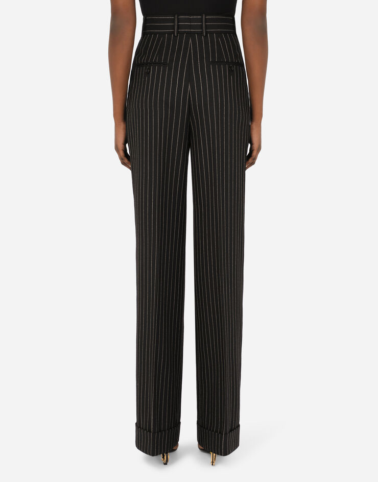 Dolce & Gabbana Flared pinstripe woolen pants MULTICOLOR FTBQ5TFR2XI