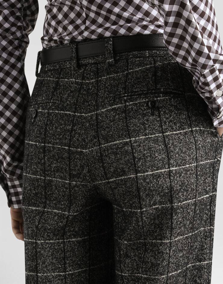 Dolce & Gabbana Wool trousers with check print Multicolor FTC31TFQZAJ