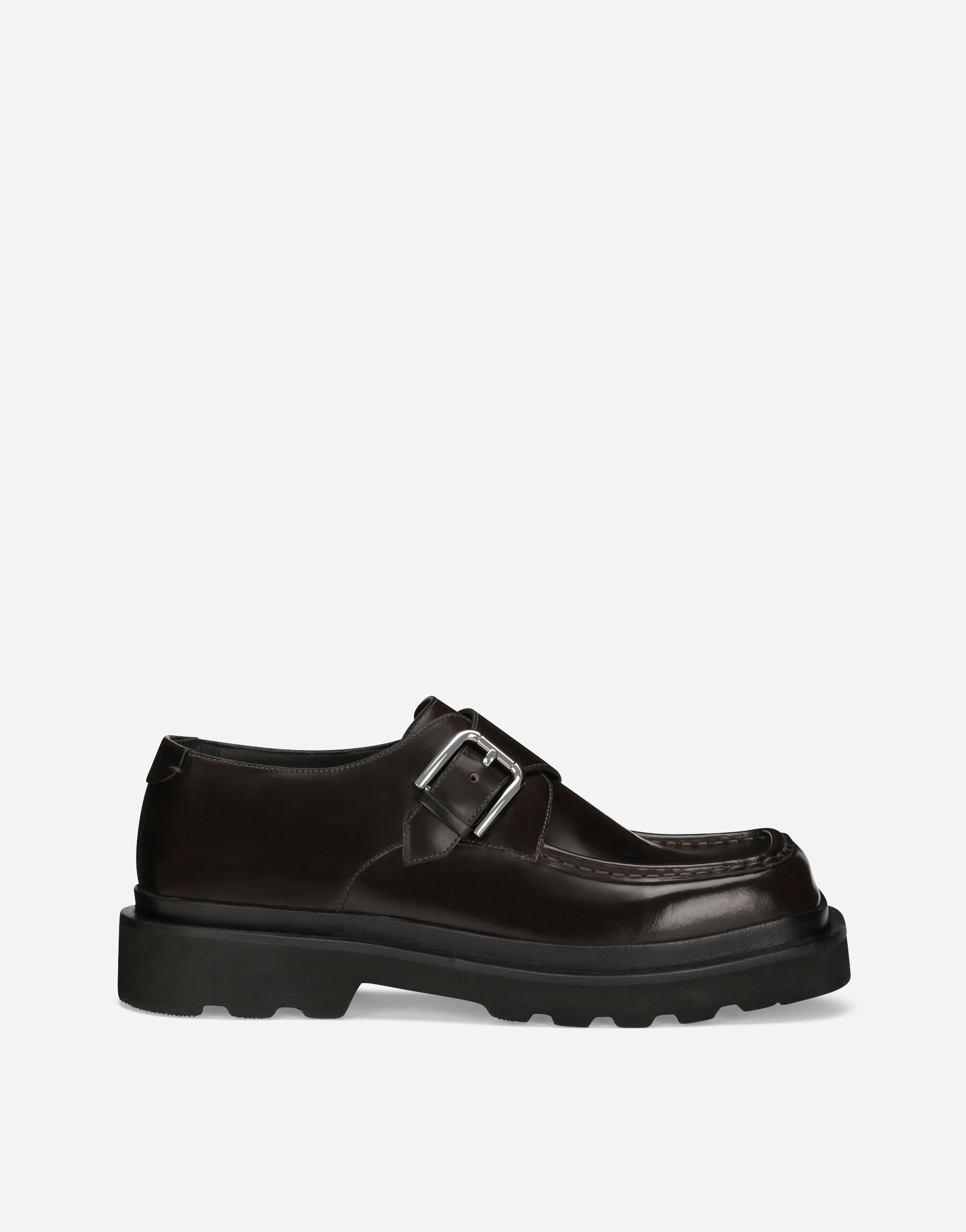 Dolce & Gabbana Brushed calfskin monkstrap shoes Brown A50634AZ870