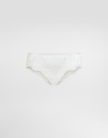 Dolce & Gabbana ショーツ サテン レース ホワイト O2A02TFUAD8