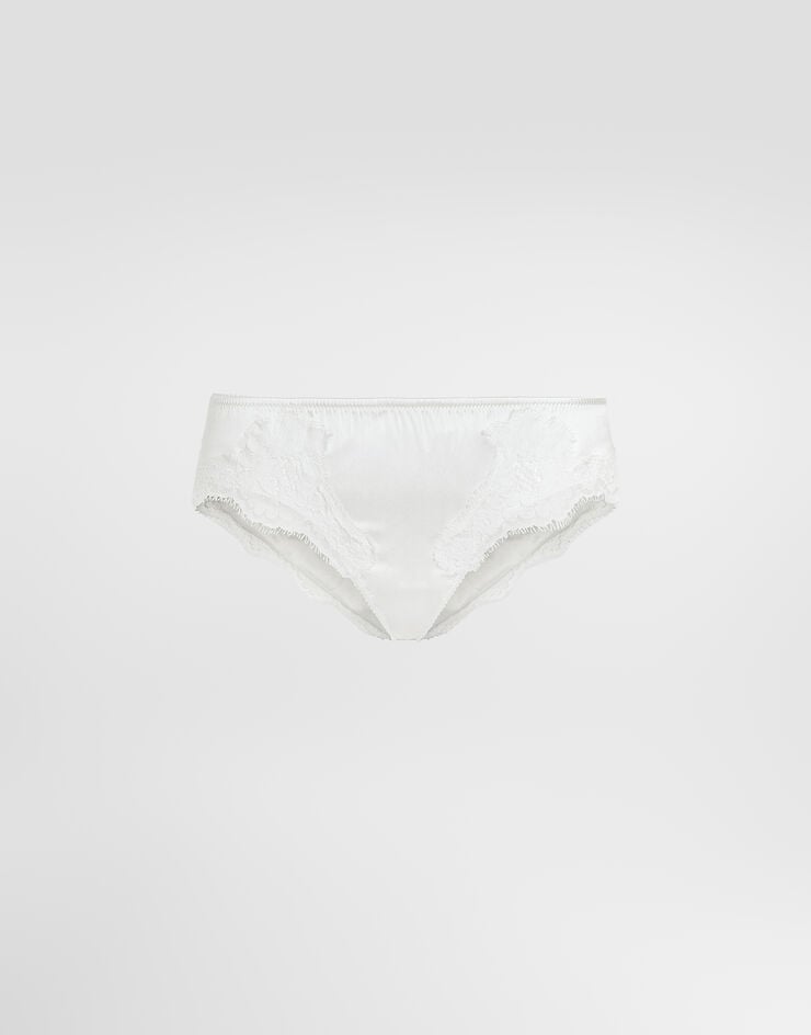 Dolce & Gabbana Satin briefs with lace detailing Dolce & Gabbana Satin briefs with lace detailing White O2A02TFUAD8