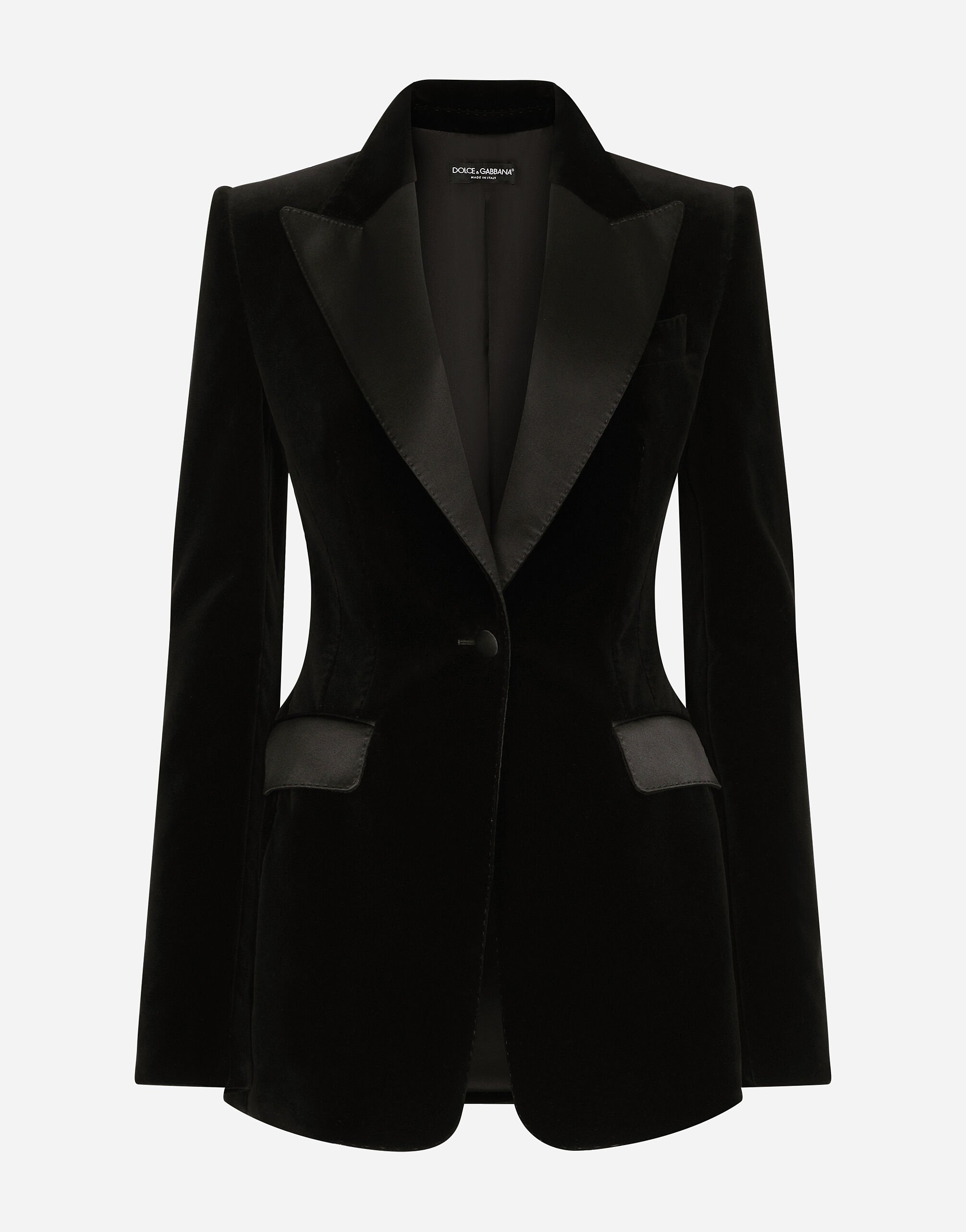 Dolce & Gabbana Velvet single-breasted Turlington tuxedo jacket Black F29ZMTFU28J