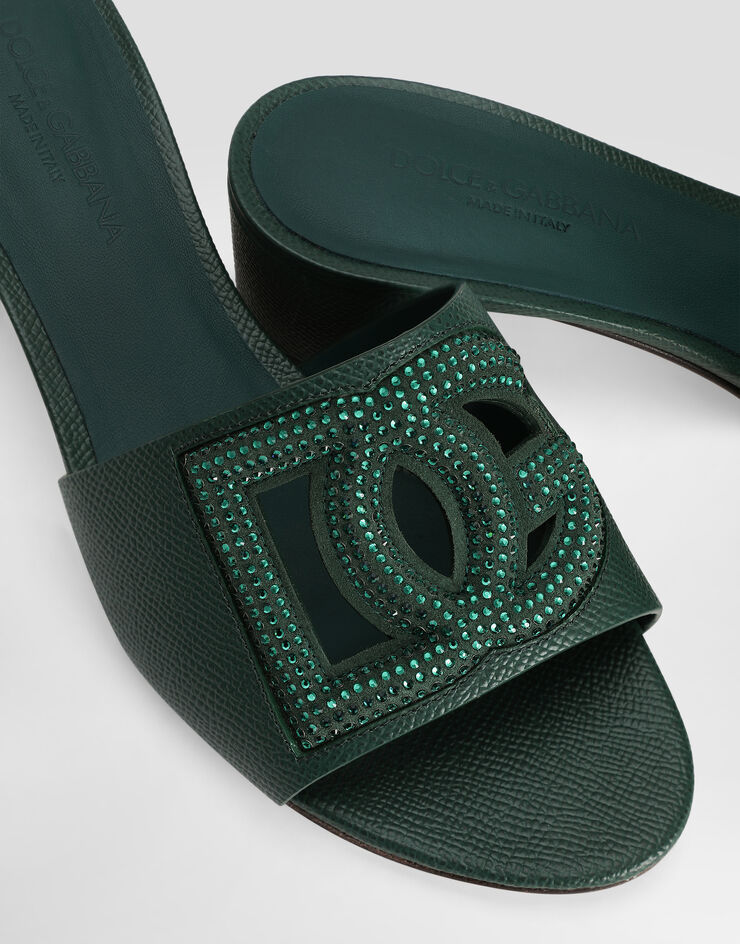 Dolce & Gabbana Mule in dauphine calfskin, suede and rhinestones Dolce & Gabbana Mule in dauphine calfskin, suede and rhinestones Multicolor CR1938A0217