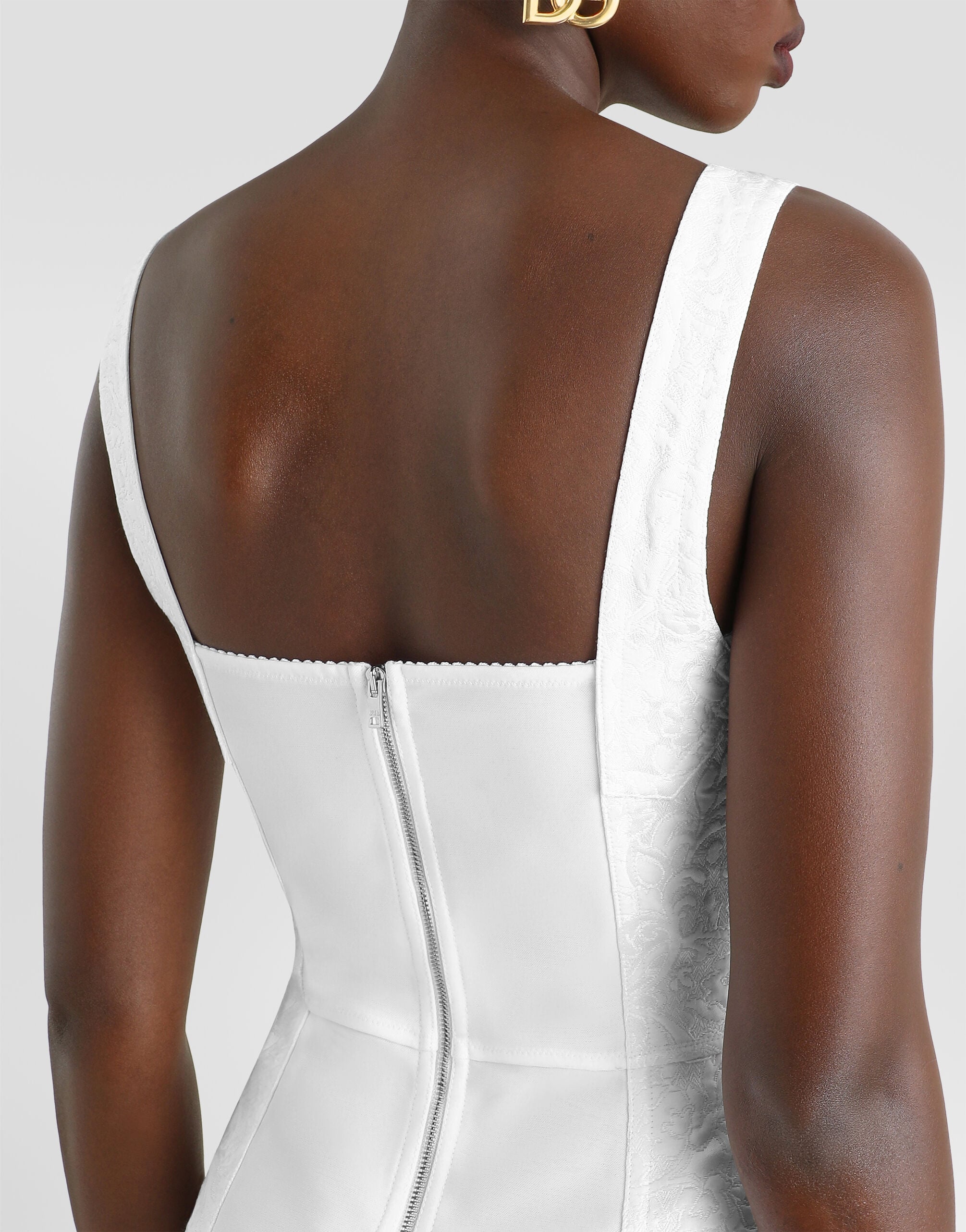 Corsetry brocade dress in White for Women | Dolce&Gabbana® US