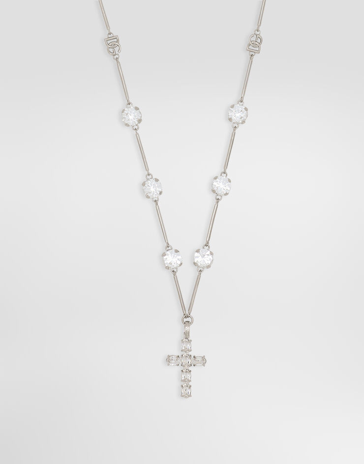 Dolce & Gabbana Halskette im Rosenkranzstil mit Strasskreuz Dolce & Gabbana Halskette im Rosenkranzstil mit Strasskreuz Kristall WNQ2D6W2222