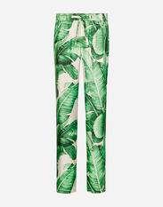Dolce & Gabbana Pantalon de pyjama en soie à imprimé bananier Imprimé G5IF1THI1QA