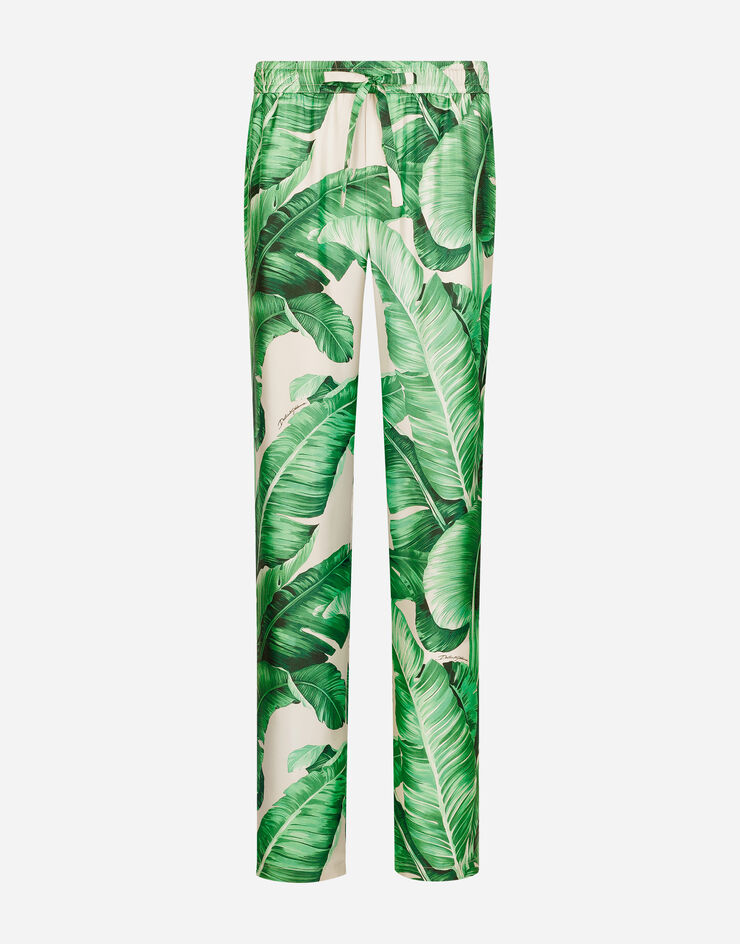 Dolce & Gabbana Pantalon de pyjama en soie à imprimé bananier Imprimé GVYGATIS1SF
