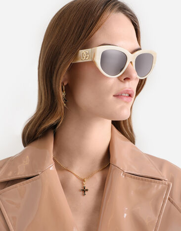 Dolce & Gabbana DG Crossed Sunglasses Striped ivory VG4514VP48G