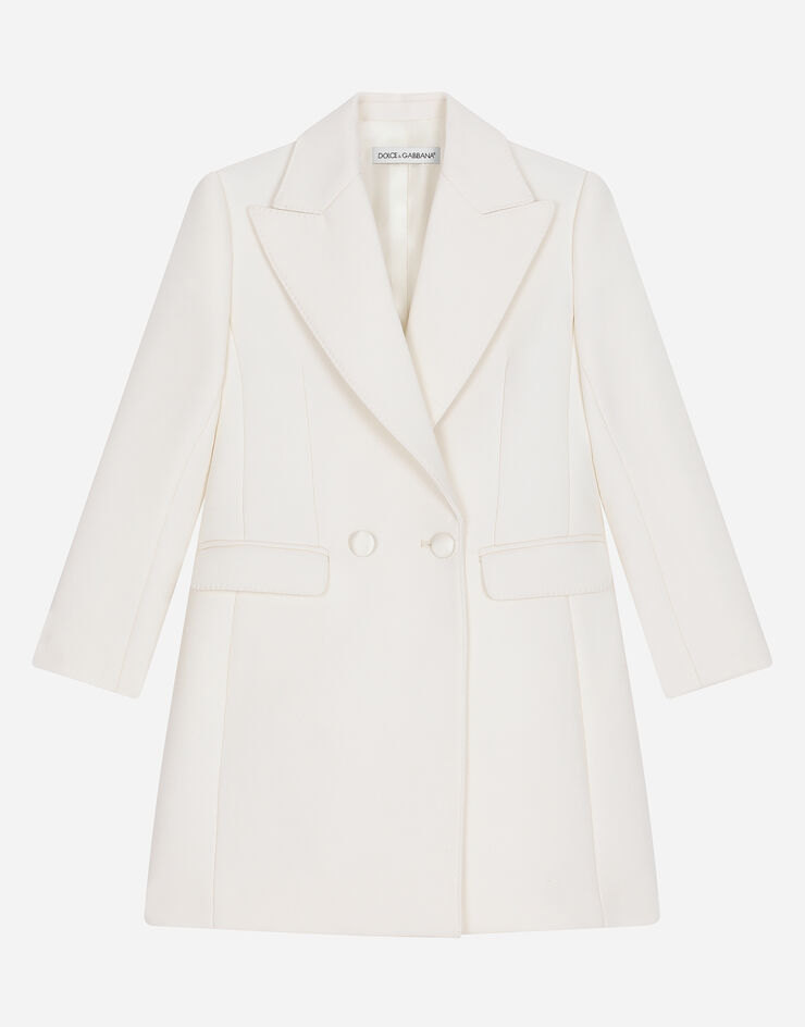 Dolce&Gabbana Cappotto doppiopetto in cady White L54C48HUMTB