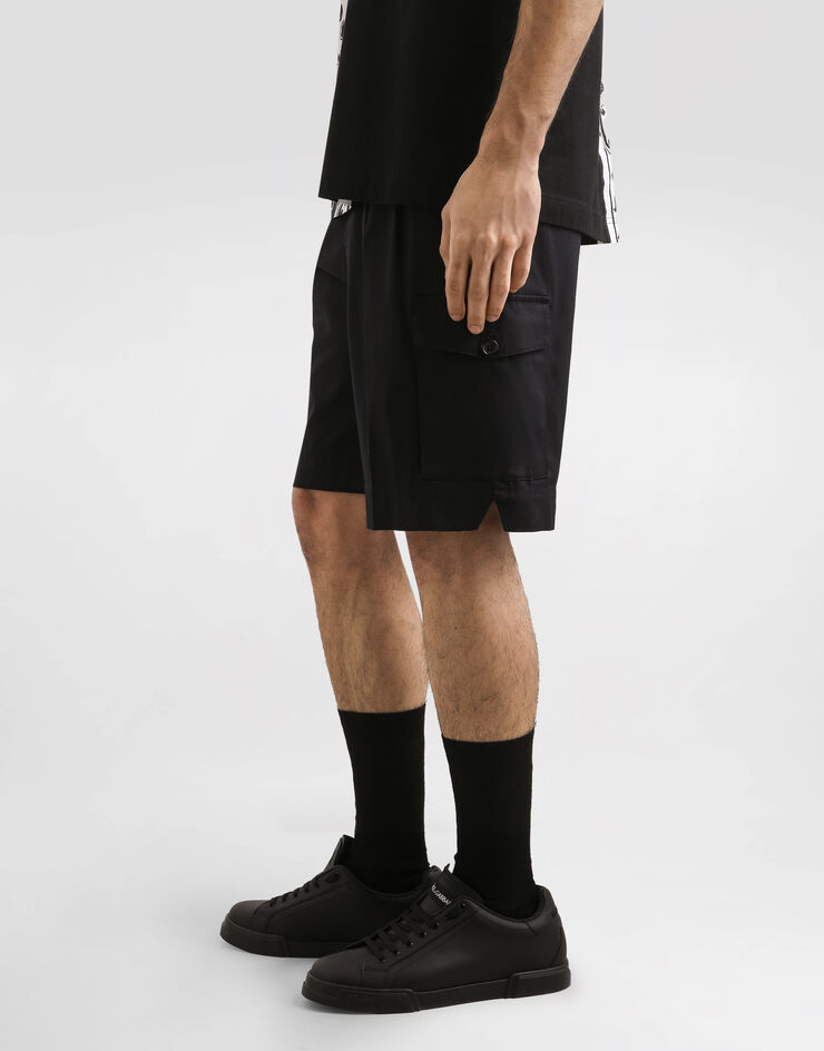 Dolce & Gabbana コットンギャバジン バミューダ ショートパンツ ブラック GP0Y2ZFUFNV