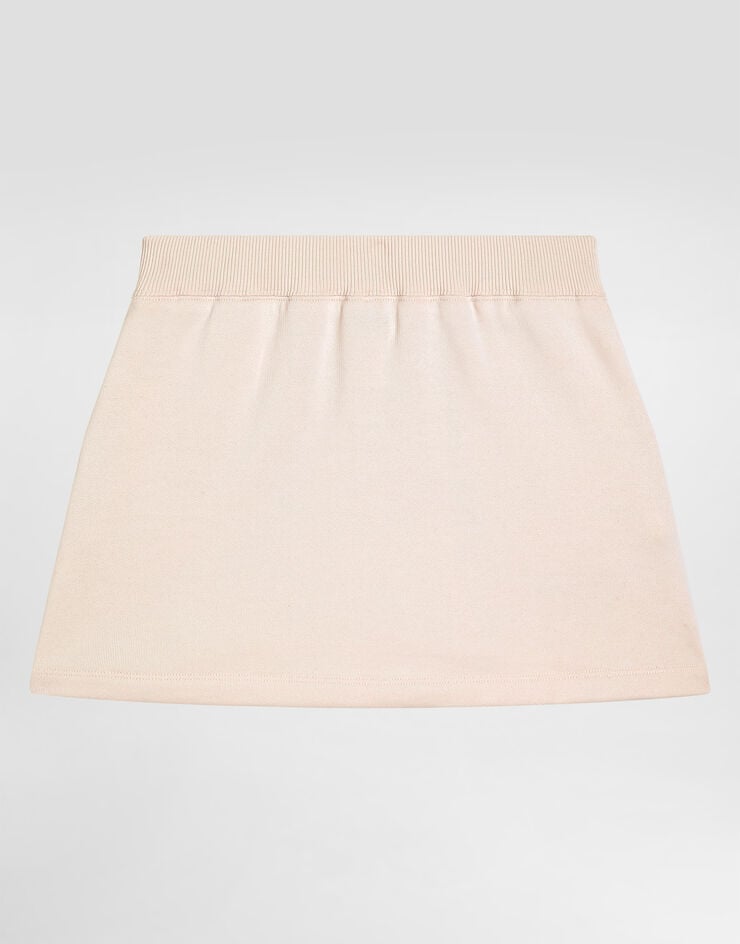 Dolce & Gabbana Fleece skirt with DG sequin patch Pink L5JIB2G7PKQ