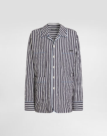 Dolce & Gabbana Crinkled striped vanity shirt Multicolor G5OI1TFBMFU