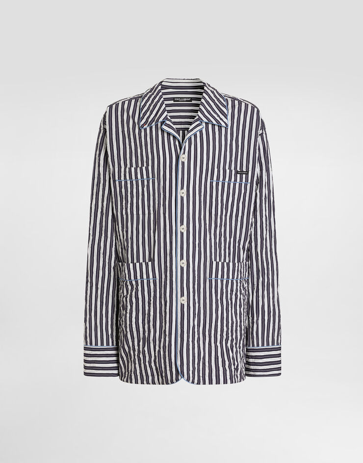 Dolce & Gabbana Crinkled striped vanity shirt Multicolor G5OI1TFBMFU