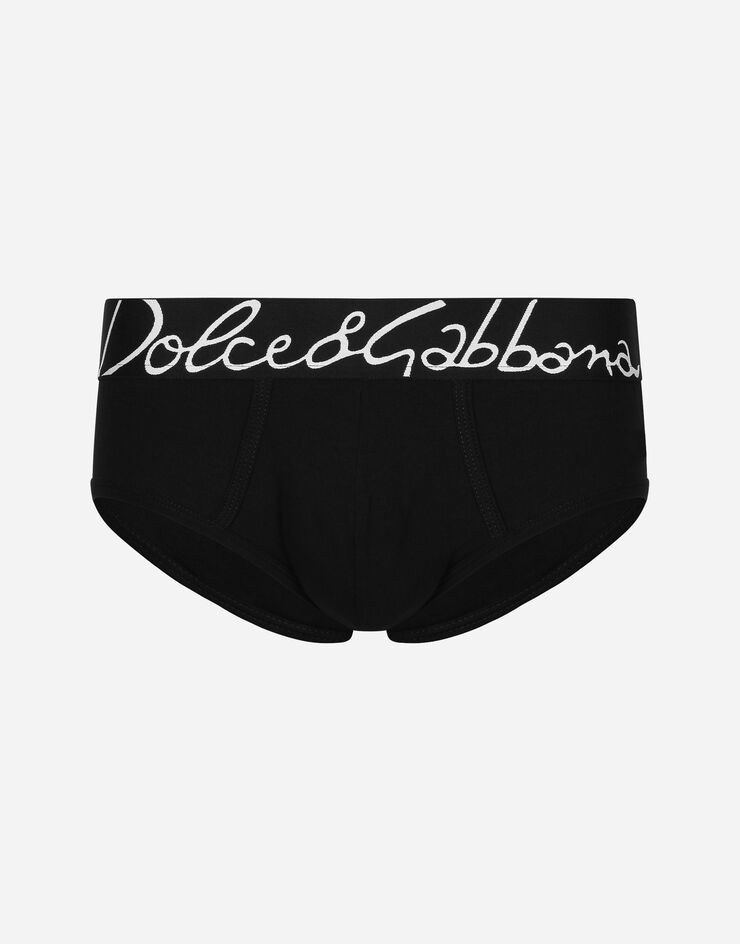 Dolce & Gabbana Slip Brando Baumwollstretch Schwarz M3F32JONP20