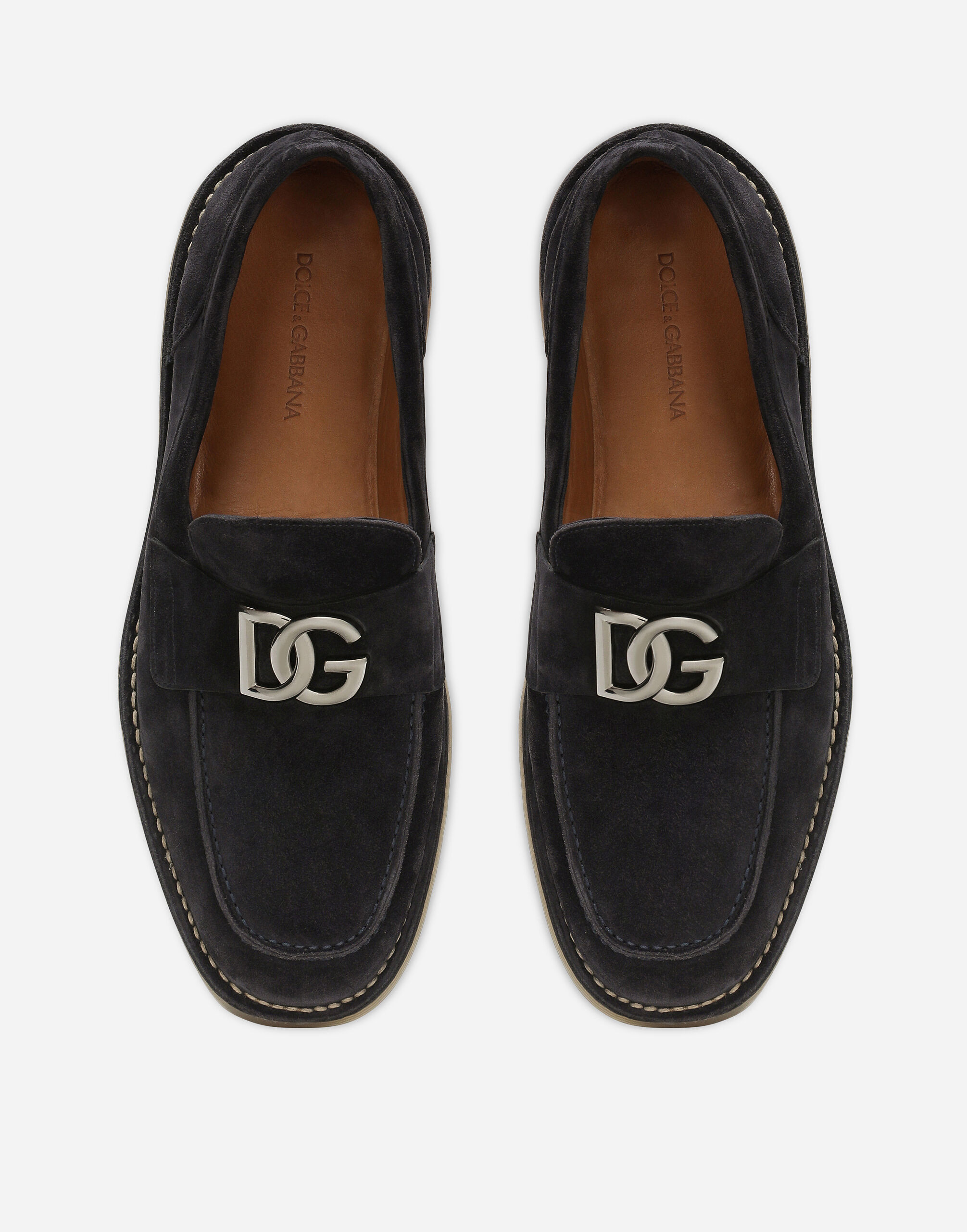 Suede loafers in Blue for Men Dolce Gabbana US