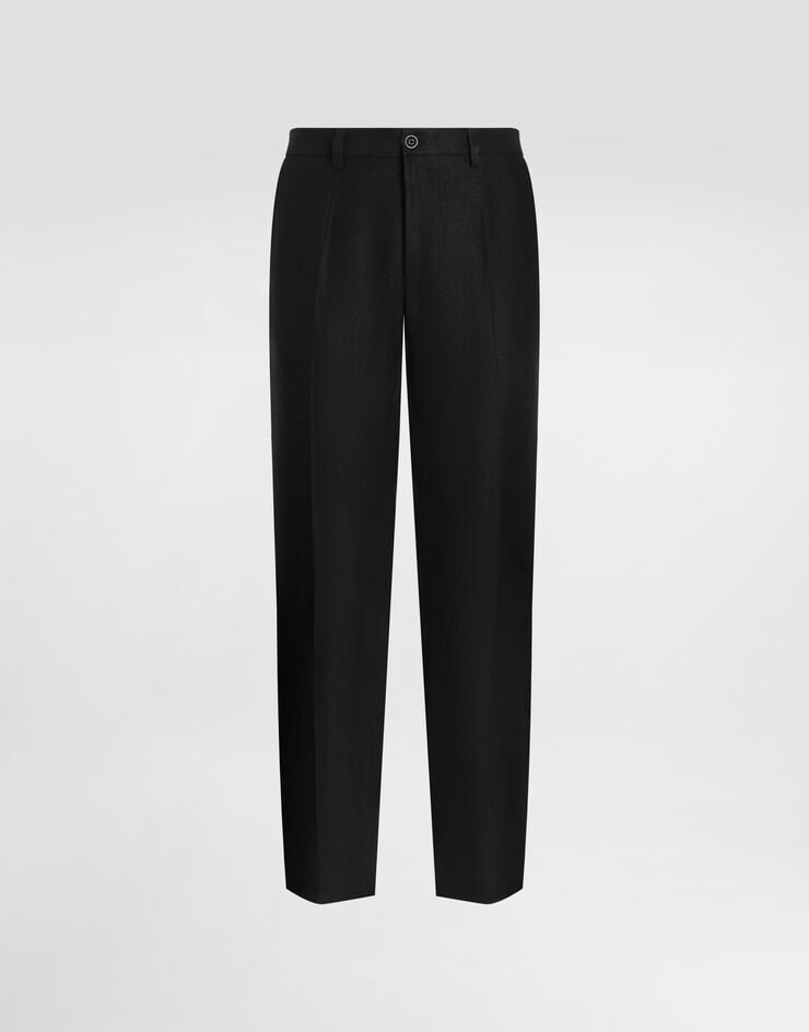 Dolce & Gabbana Linen pants Black GY6IETGK320