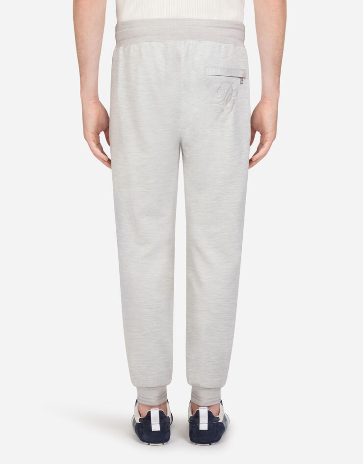 Dolce & Gabbana Cotton and silk jogging pants with embroidery 그레이 GW3GAZHU7EP