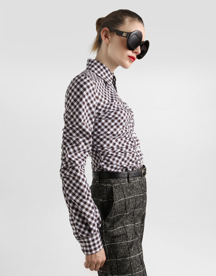 Dolce & Gabbana Cotton twill check shirt Multicolor F5T70TFQ5MY