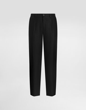 Dolce & Gabbana Hose aus Leinen Schwarz GY6IETGG868