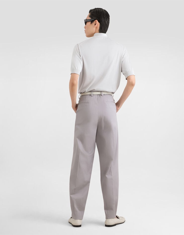 Dolce & Gabbana Silk polo shirt Grey GXZBTZJBSPK