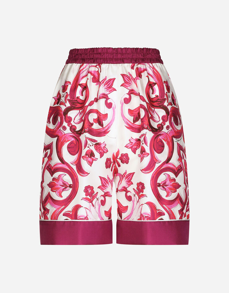 Dolce&Gabbana Short de pyjama en sergé à imprimé majoliques Multicolore FTAM7THI1BG