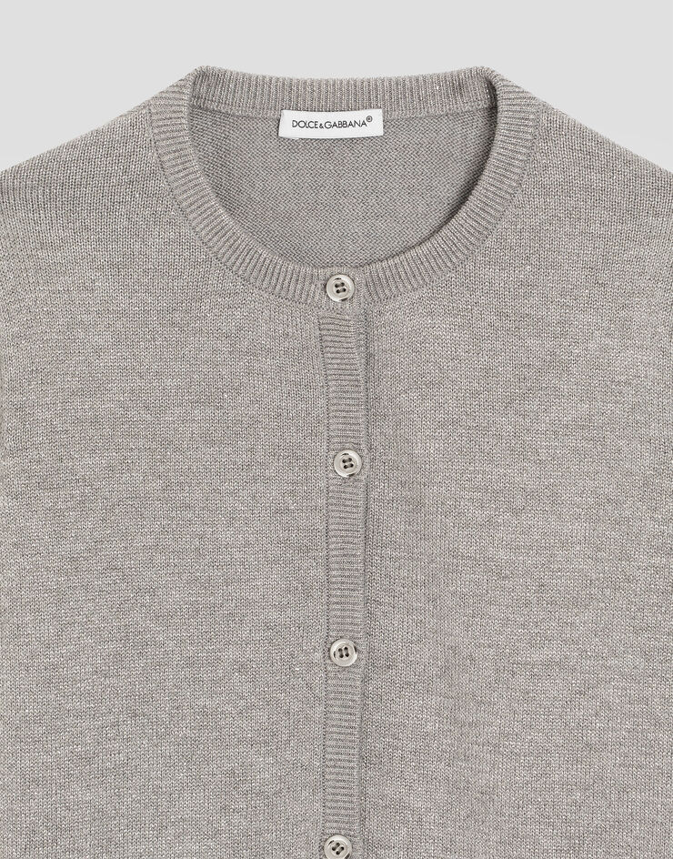 Dolce & Gabbana Stockinette knit cardigan Grey L5KWMJJGME6