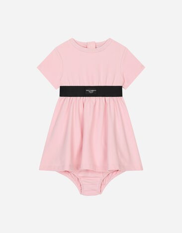 Dolce & Gabbana Vestido de interlock con logotipo en cinta elástica Rosa L2JD8IG7L5K