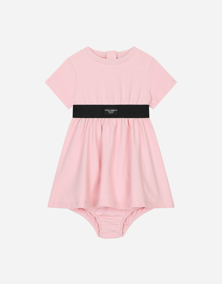 Dolce & Gabbana Vestido de interlock con logotipo en cinta elástica Rosa L2JD6EG7M4U