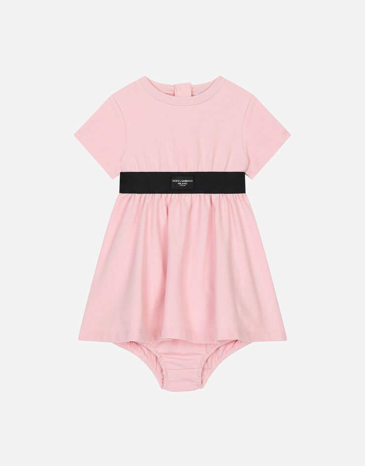 Dolce & Gabbana Interlock dress with branded elastic Pink L2JD6EG7M4U