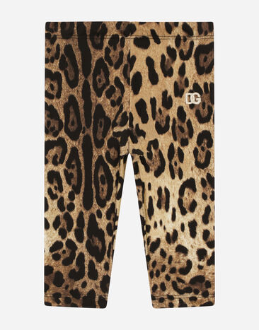 Dolce & Gabbana Leggings aus Interlock Leoprint Drucken L1JQS2HS7OD