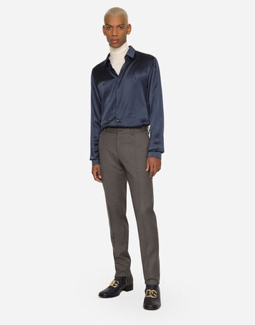 Dolce&Gabbana Stretch flannel pants Grey GY7BMTFUBF4