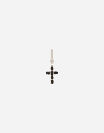 Dolce & Gabbana Pendiente con cruz de strass «DNA» Schwarz WEQ1D5W1111